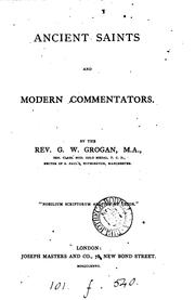 Cover of: Ancient saints and modern commentators by 