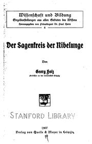 Cover of: Der Sagenkreis der Nibelunge