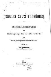 Cover of: Thomas Kyd's Tragödien