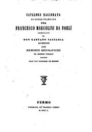 Cover of: Catalogo ragionato di opere stampate