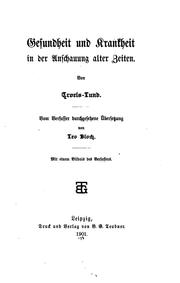 Cover of: Gesundheit und Krankheit in der Anschauung alter Zeiten