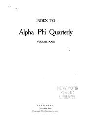 The Alpha Phi Quarterly ... by Alpha Phi (Soroity).