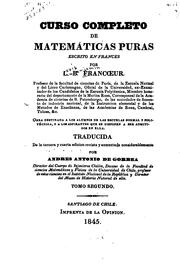 Cover of: Curso completo de matemáticas puras