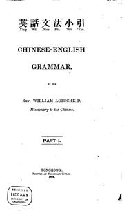 Cover of: Chinese-english grammar