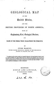 Cover of: A geological map of the United States, and the British provinces of North America; with an ... by Jules Belknap Marcou