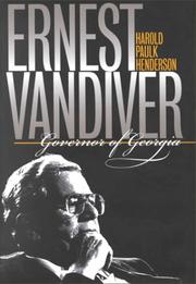 Cover of: Ernest Vandiver, governor of Georgia