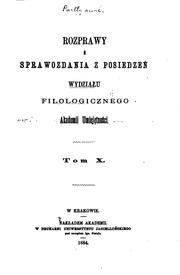 Cover of: Rozprawy Wydziału Filologicznego