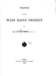 Cover of: Note on the Wadi Raian Project | 