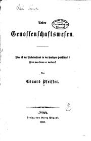 Ueber Genossenschaftswesen by Eduard Pfeiffer