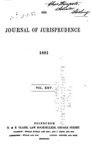 Cover of: The Journal of Jurisprudence