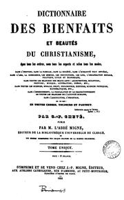 Dictionnaire des bienfaits et beautés du christianisme by Charles François Chevé