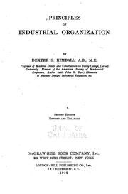 Cover of: Principles of Industrial Organization