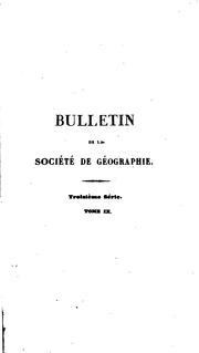 Cover of: Bulletin de la Société de géographie