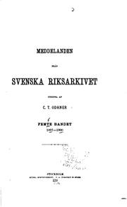 Cover of: Meddelanden Från Svenska Riksarkivet