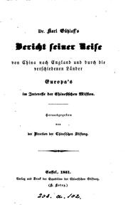 Cover of: Dr. Karl Gützlaff's Bericht seiner Reise von China nach England und durch die verschiedenen ...