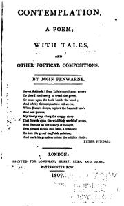 Contemplation: A Poem : with Tales, and Other Poetical Compositions by John Penwarne