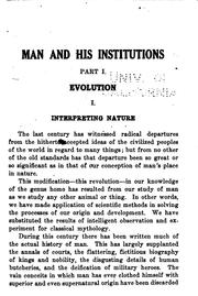 Man and His Institutions by N. A. Richardson