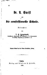 Cover of: Dr. R. Gneist und die confessionelle Schule by 