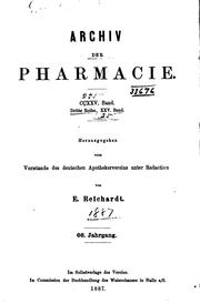 Cover of: Archiv der Pharmazie und Berichte der Deutschen pharmazeutischen Gesellschaft by 