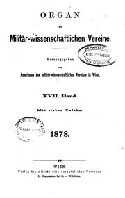 Cover of: Organ der militärwissenschaftlichen Vereine by 