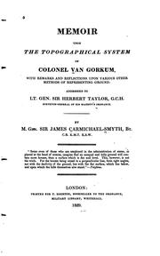Cover of: Memoir Upon the Topographical System of Colonel Van Gorkum: With Remarks and ... | 