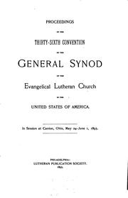 Cover of: Convention of the General Synod