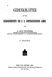 Cover of: Gedenkblätter aus der Kriegsgeschichte der K.k. Oesterreichischen Armee by 