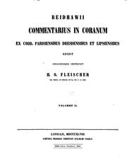 Cover of: Beidhawii Commentarius in Coranum ex codd. parisiensibus