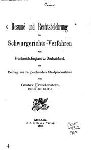 Resumé und Rechtsbelehrung im Schwurgerichts-verfahren von Frankreich ... by Gustav Freudenstein