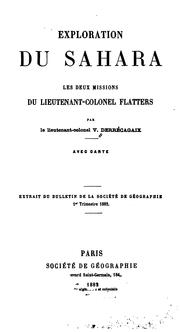 Cover of: Exploration du Sahara: les deux missions du lieutenant-colonel Flatters