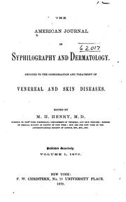 Cover of: American Journal of Syphilography and Dermatology ... by 