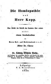 Cover of: Die Homöopathie und Herr Kopp: Eine Kritik der Schrift des letztern über ...