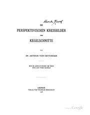 Cover of: Die perspektivischen Kreisbilder der Kegelschnitt