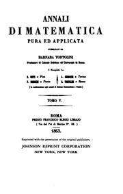 Cover of: Annali Di Matematica Pura Ed Applicata