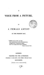 Cover of: A voice from a picture, by a female artist of the present day