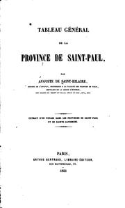 Cover of: Tableau général de la province de Saint-Paul: Extrait d'un voyage dans les provinces de Saint ...
