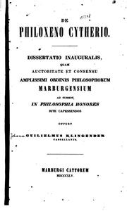 Cover of: De Philoxeno Cytherio