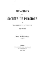 Cover of: Mémoires de la Société de physique et d'histoire naturelle de Genève by 
