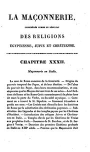 Cover of: La maçonnerie: considérée comme le résultat des religions égyptienne, juive et chrétienne