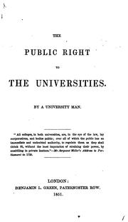 The Public Right to the Universities by [name missing]