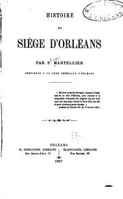 Cover of: Histoire du siége d'Orleans