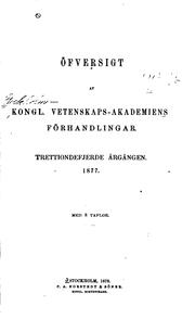 Cover of: Öfversigt af kongl. vetenskaps-akademiens forhandlingar