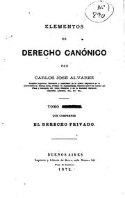 Cover of: Elementos de derecho canónico