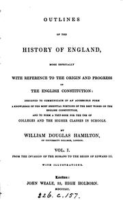 Cover of: Outlines of the history of England: more especially with reference to the origin and progress of ... | 