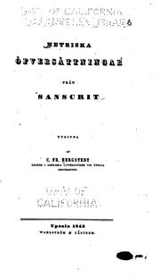 Metriska öfversättningar från Sanscrit by Carl Fredrik Bergstedt