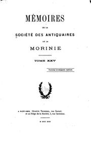 Cover of: Mémoires de la Société des antiquaires de la Morinie