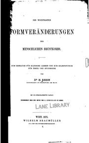 Cover of: Die wichtigsten Formveränderungen des menschlichen Brustkorbs by Heinrich Rehn