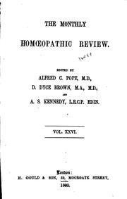 Cover of: The Monthly Homoeopathic Review