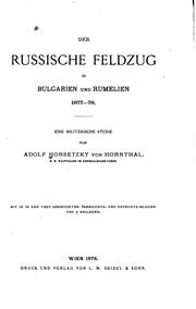 Cover of: Der russische Feldzug in Bulgarien und Rumelien 1877-78: Eine militärische ... by 