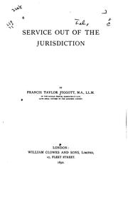 Cover of: Service Out of the Jurisdiction